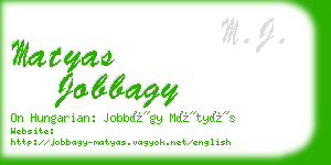 matyas jobbagy business card